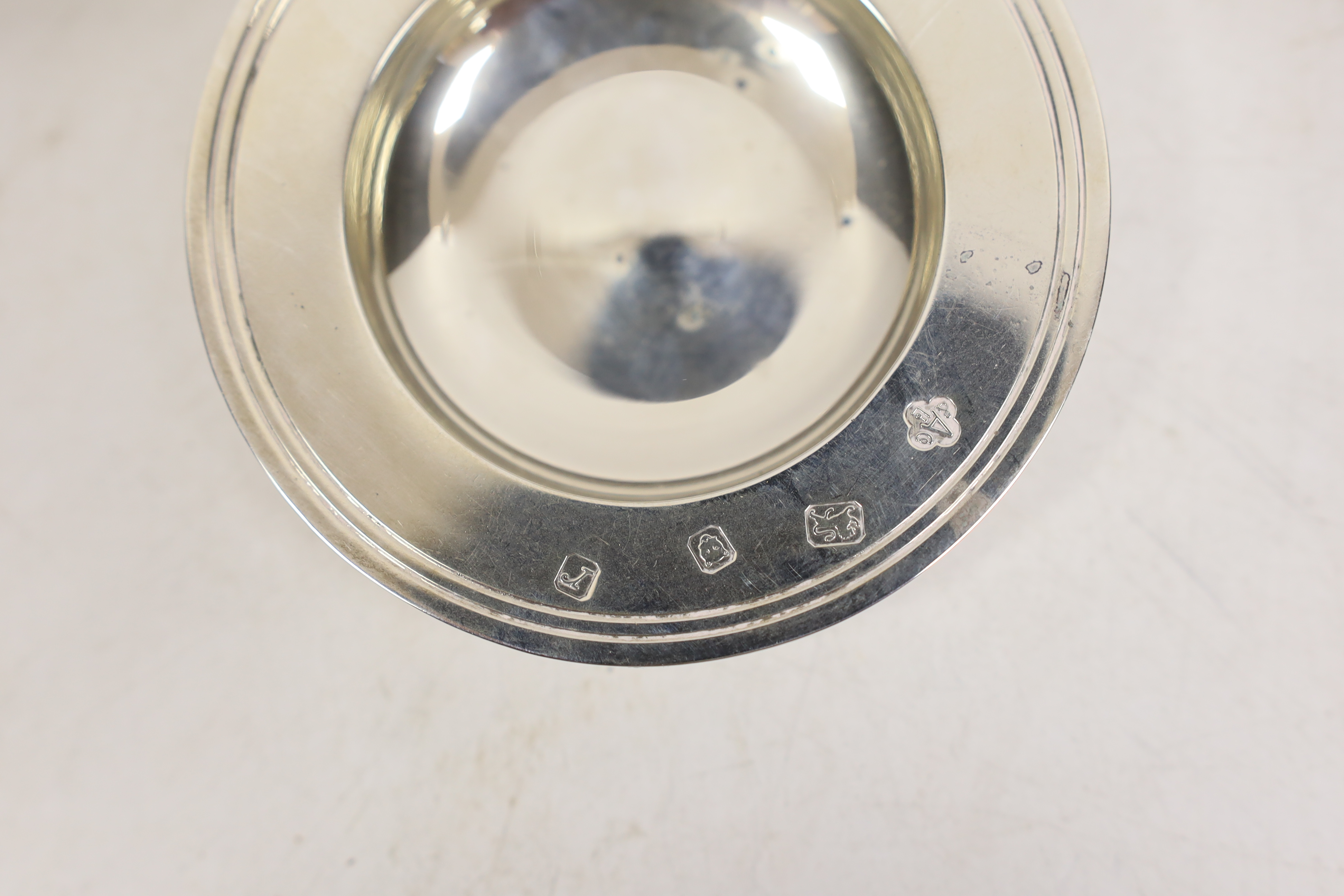 Three silver Armada dishes, one commemorating the wedding of HRH Prince of Wales and Lady Diana Spencer 1981 and two others, diameter 10cm and smaller, 5.3oz.